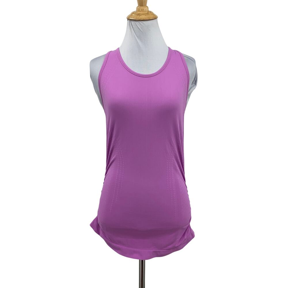 Athleta Top Women S Small Dark Pink Speedlight Seamless Tank Ruched Workout